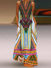 Vestido sexy de verano sin mangas con cuello en V estampado